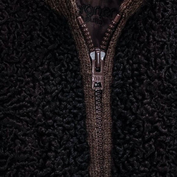 Morgner Black and Brown Persian Lamb Bomber Jacket - Picture 8 of 9